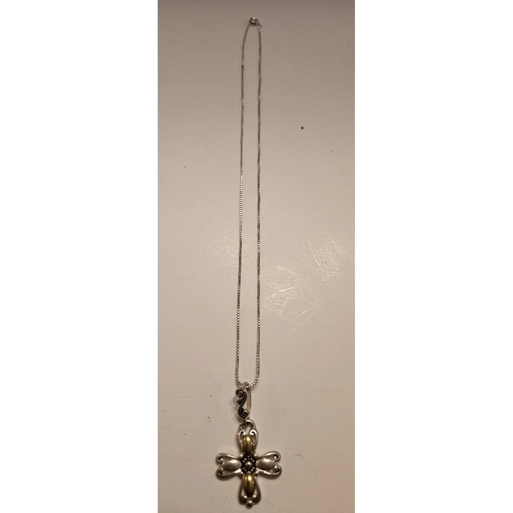 Premier Gold/Silver Cross Necklace 18 inches